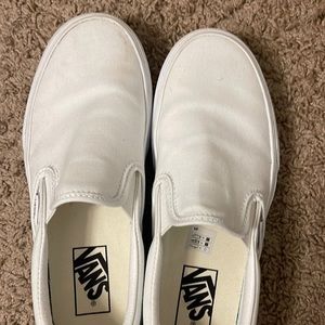 White Platform Slip On Vans